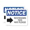 Signmission Restrooms This Way Please (Right Arrow) Sign With Symbol, 10 in W x Rectangle, Vinyl Decal OS-2PACK-NS-D-710-L-18099 - alternate 1